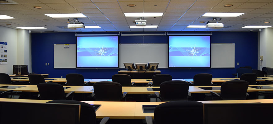 View of the SURP Computer Classroom from the back row.